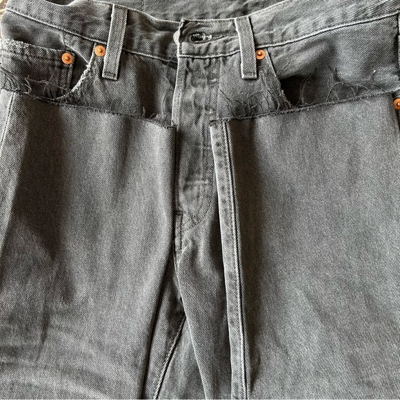 Levi’s 501’s - Cropped - Raw Hem - Faded Black - Size 26 - Picture 8 of 8